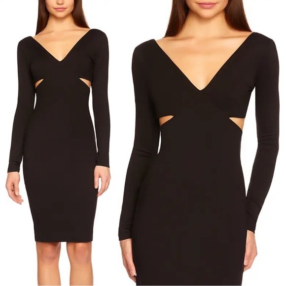 Susana Monaco Dresses & Skirts - SUSANA MONACO- Long Sleeve Side Cutout Body-Con Dress- Size L